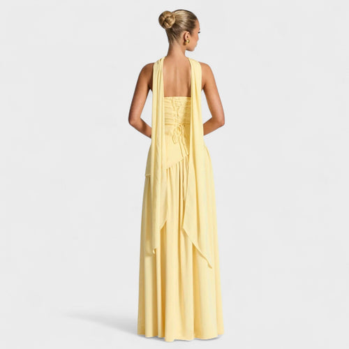 Aurora | Elegantes trägerloses Maxikleid mit Schlitz