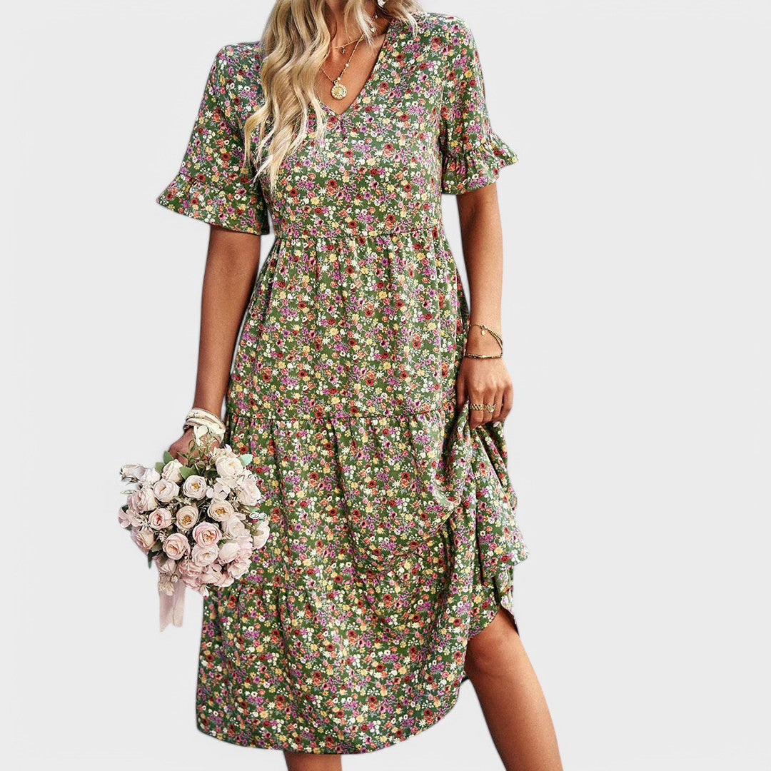 Fátima | Leichtes fließendes Blumenkleid