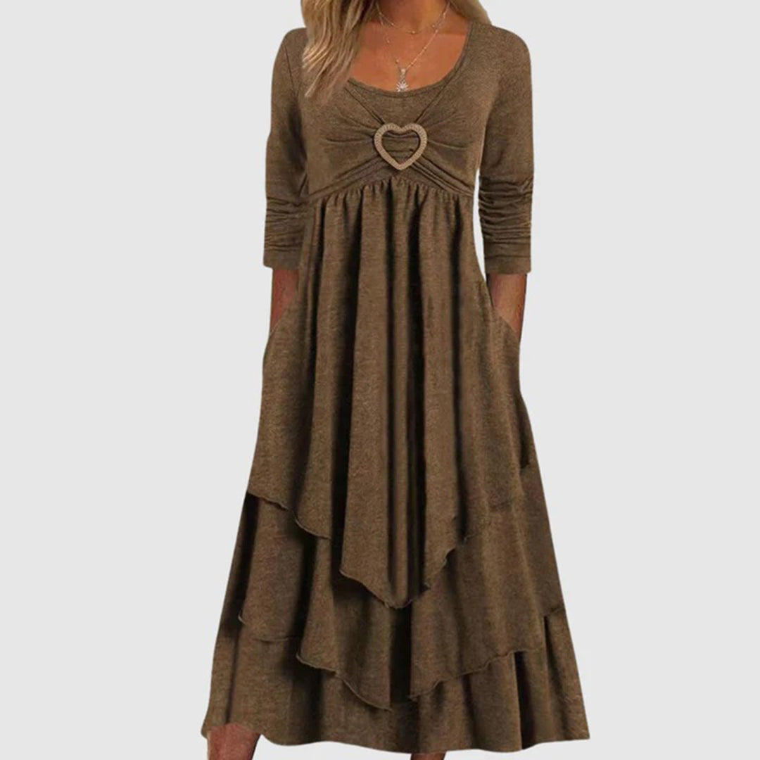Beatriz | Elegantes langes Kleid mit Herzausschnitt