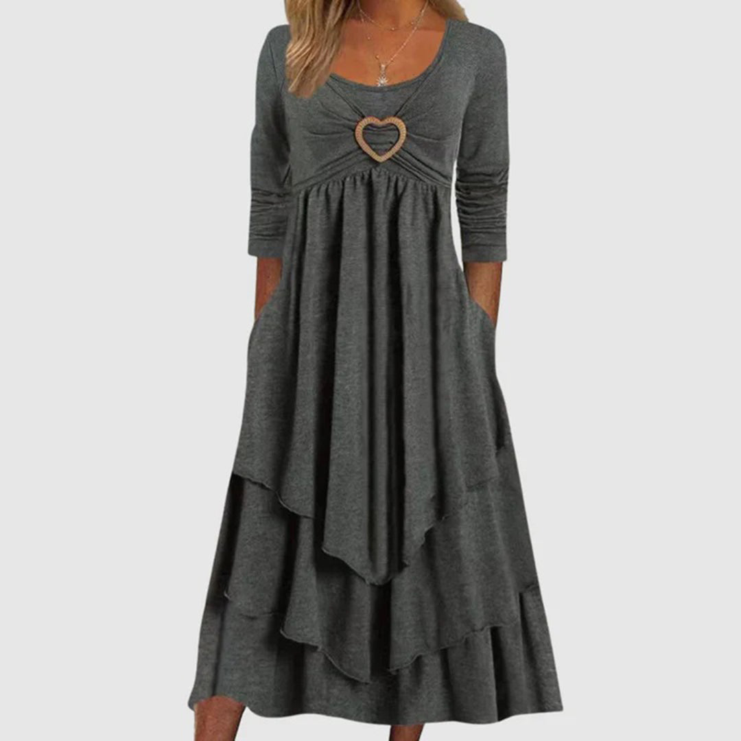 Beatriz | Elegantes langes Kleid mit Herzausschnitt