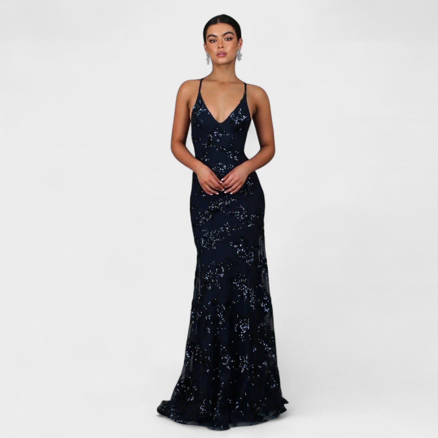 Raquel | Elegantes langes Paillettenkleid