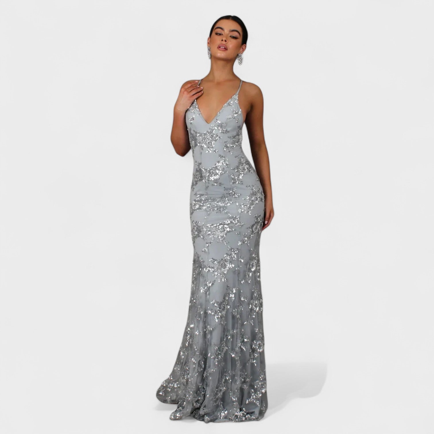 Raquel | Elegantes langes Paillettenkleid