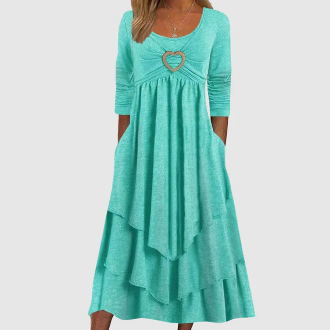 Beatriz | Elegantes langes Kleid mit Herzausschnitt