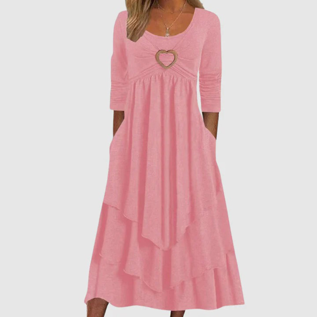 Beatriz | Elegantes langes Kleid mit Herzausschnitt