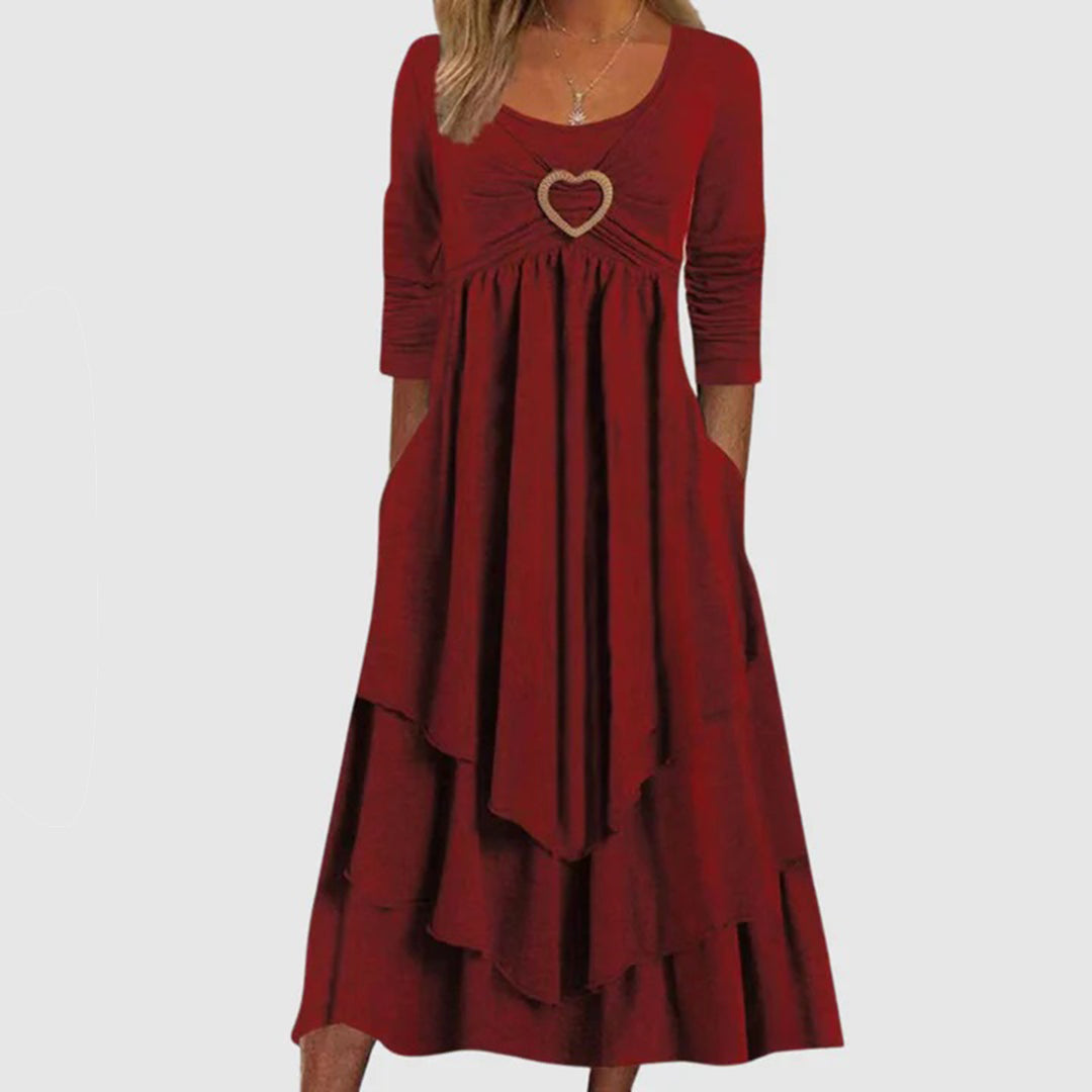 Beatriz | Elegantes langes Kleid mit Herzausschnitt
