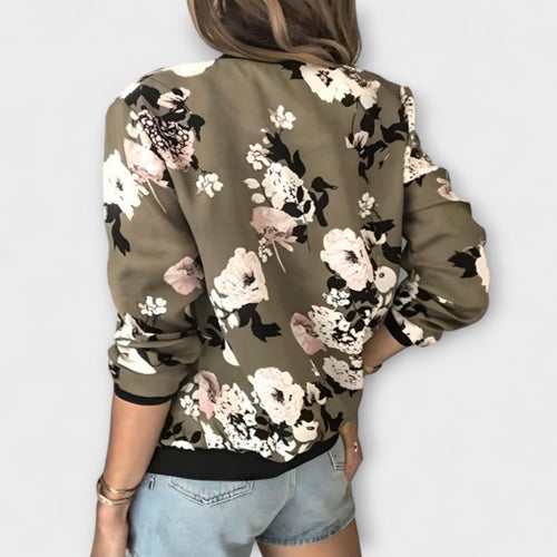 Bianca | Elegante Bomberjacke mit Blumenmuster
