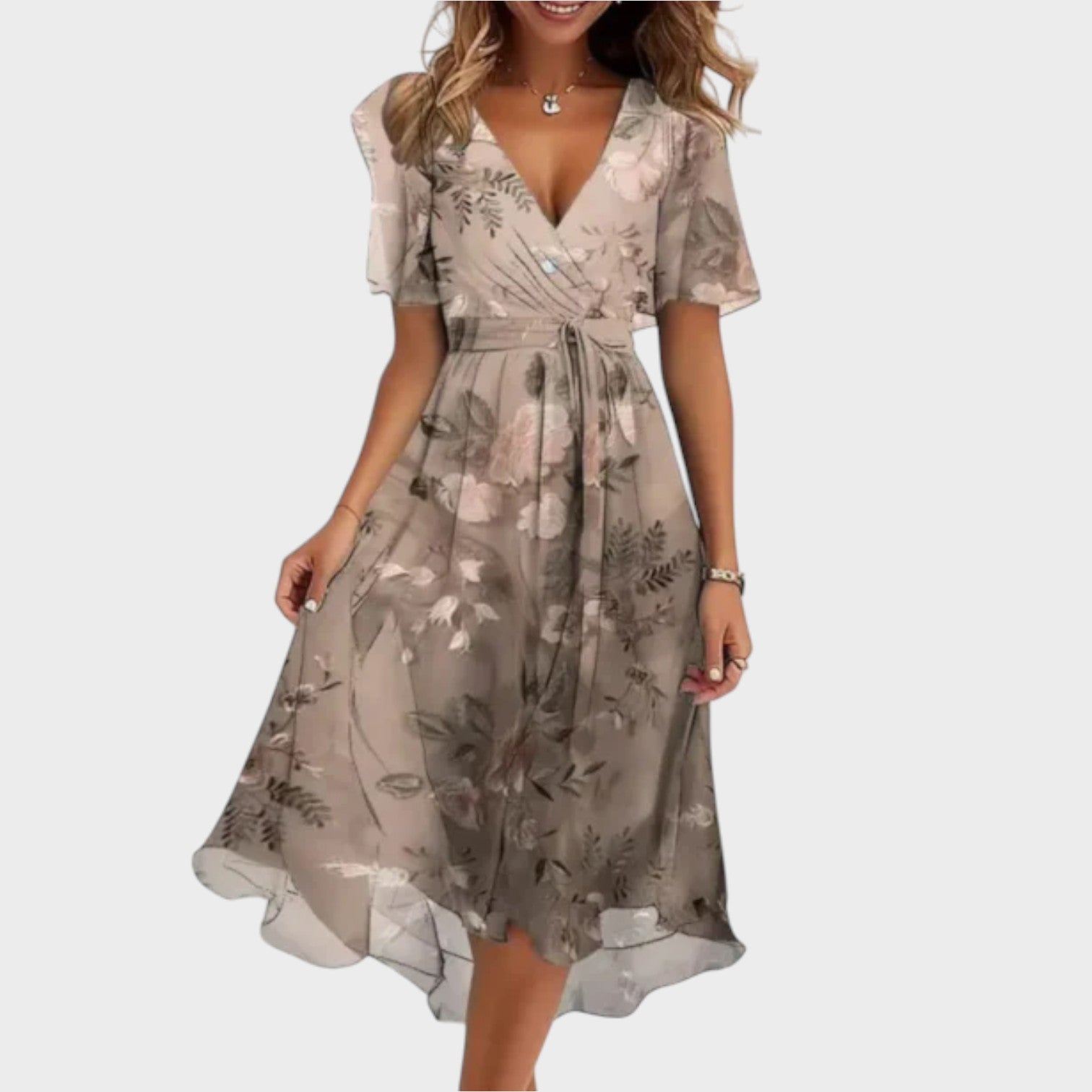 Helena | Elegantes Midikleid mit V-Ausschnitt