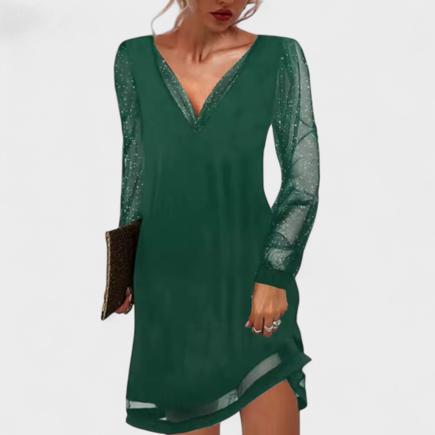 Matilde | Elegantes Kleid mit transparenten Ärmeln